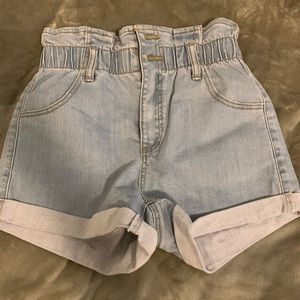 High waisted jean shorts